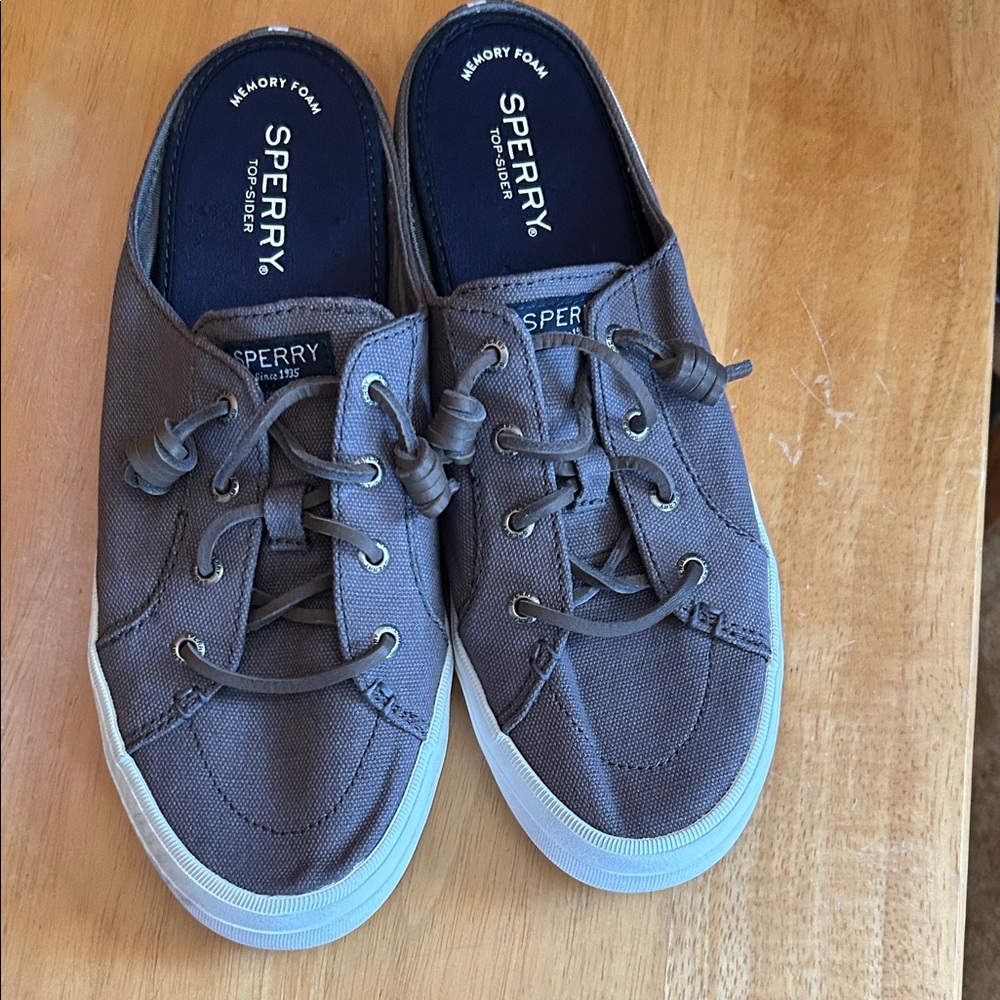 Sperry top slider slip-on shoes memory foam lace-up barely worn size 8.5
